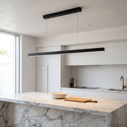 Nordic Minimalist Chandelier - Linear LED Pendant Light for Dining Room & Kitchen Island