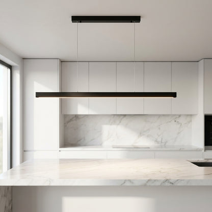 Nordic Minimalist Chandelier - Linear LED Pendant Light for Dining Room & Kitchen Island