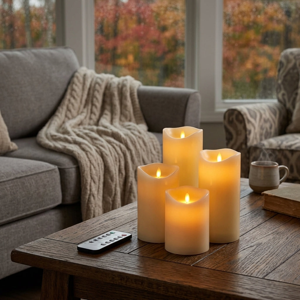 Flameless LED Candles with Remote - Flickering Waterproof Candles with Timer for Weddings
