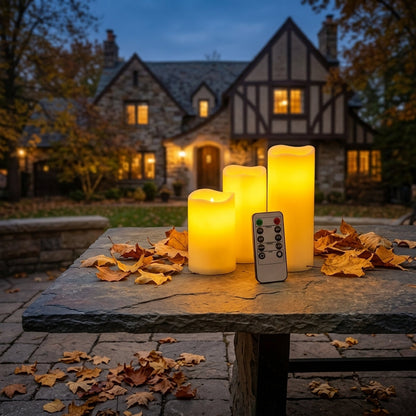 Flameless LED Candles with Remote - Flickering Waterproof Candles with Timer for Weddings