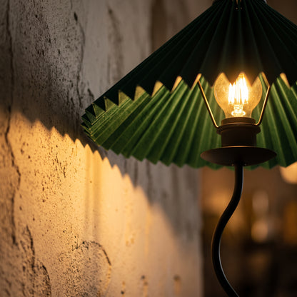 Pleated Floor Lamp - Minimalist Fabric Shade Standing Light for Living Room & Bedroom