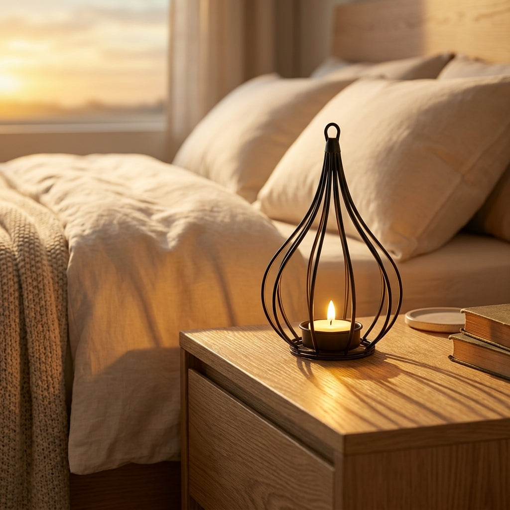 Solar Candle Lantern - Flickering Flameless Glass Lantern for Garden Table, Patio & Path