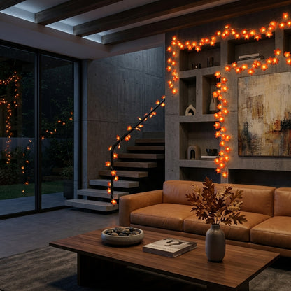 Maple Leaf LED Garland String Lights - 2M, 3M or 6M USB or Battery Autumn Decor