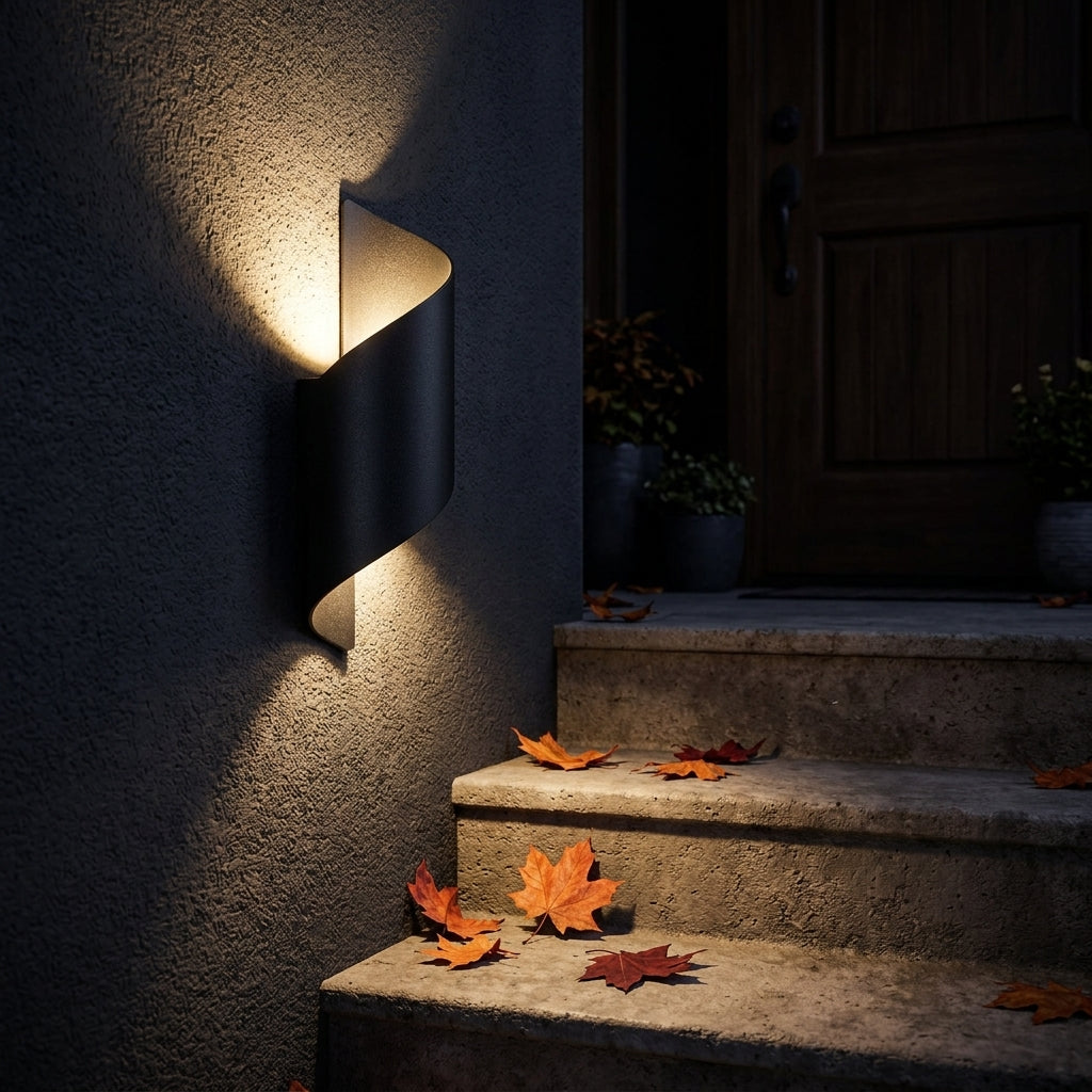 Spiral LED Wall Light - 10W IP65 Up & Down Outdoor Sconce