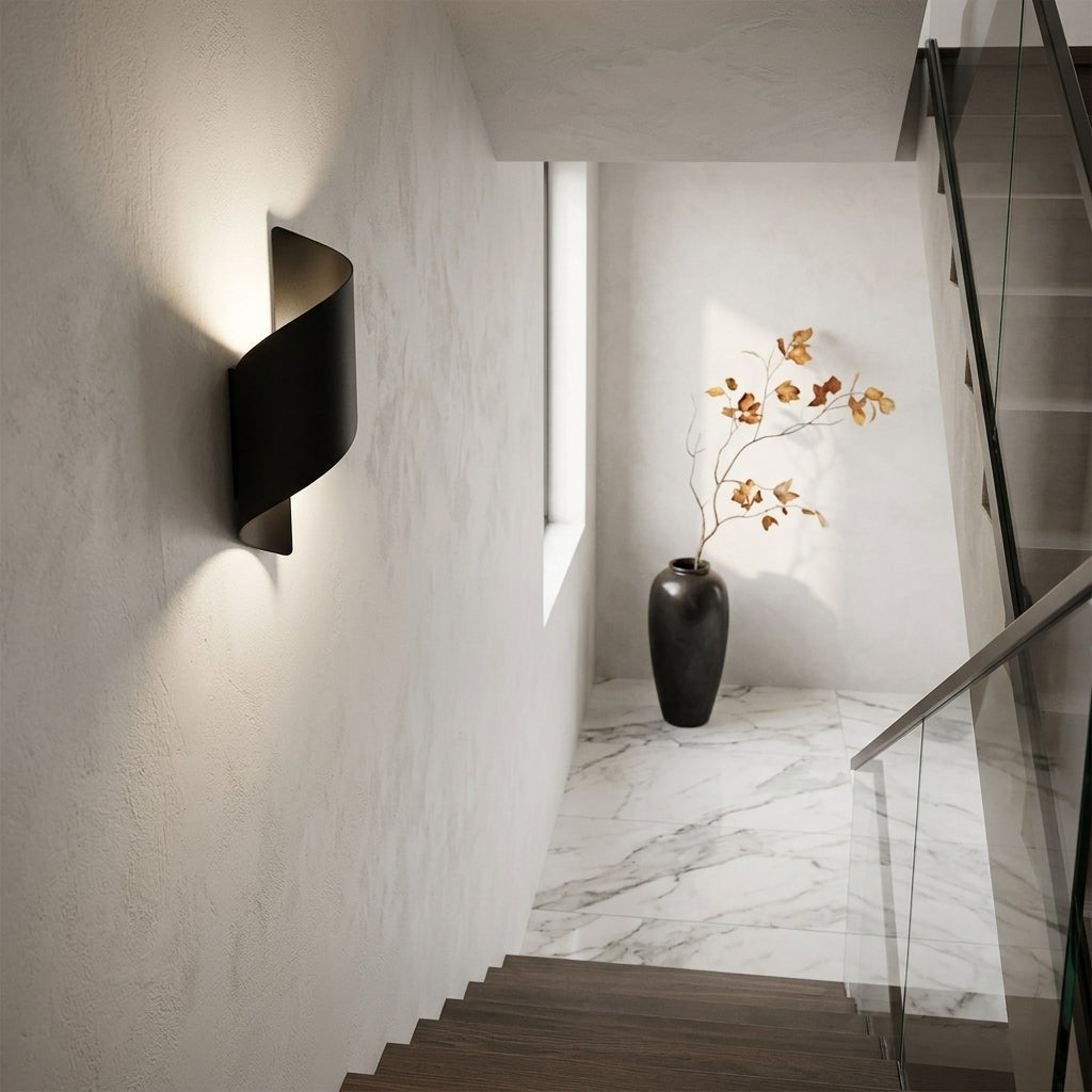 Spiral LED Wall Light - 10W IP65 Up & Down Outdoor Sconce