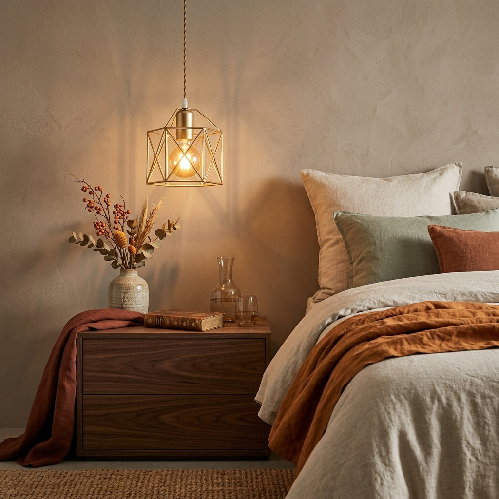 Minimalist Metal Cage Pendant Light - Gold or Black E27 Lamp for Dining & Bar