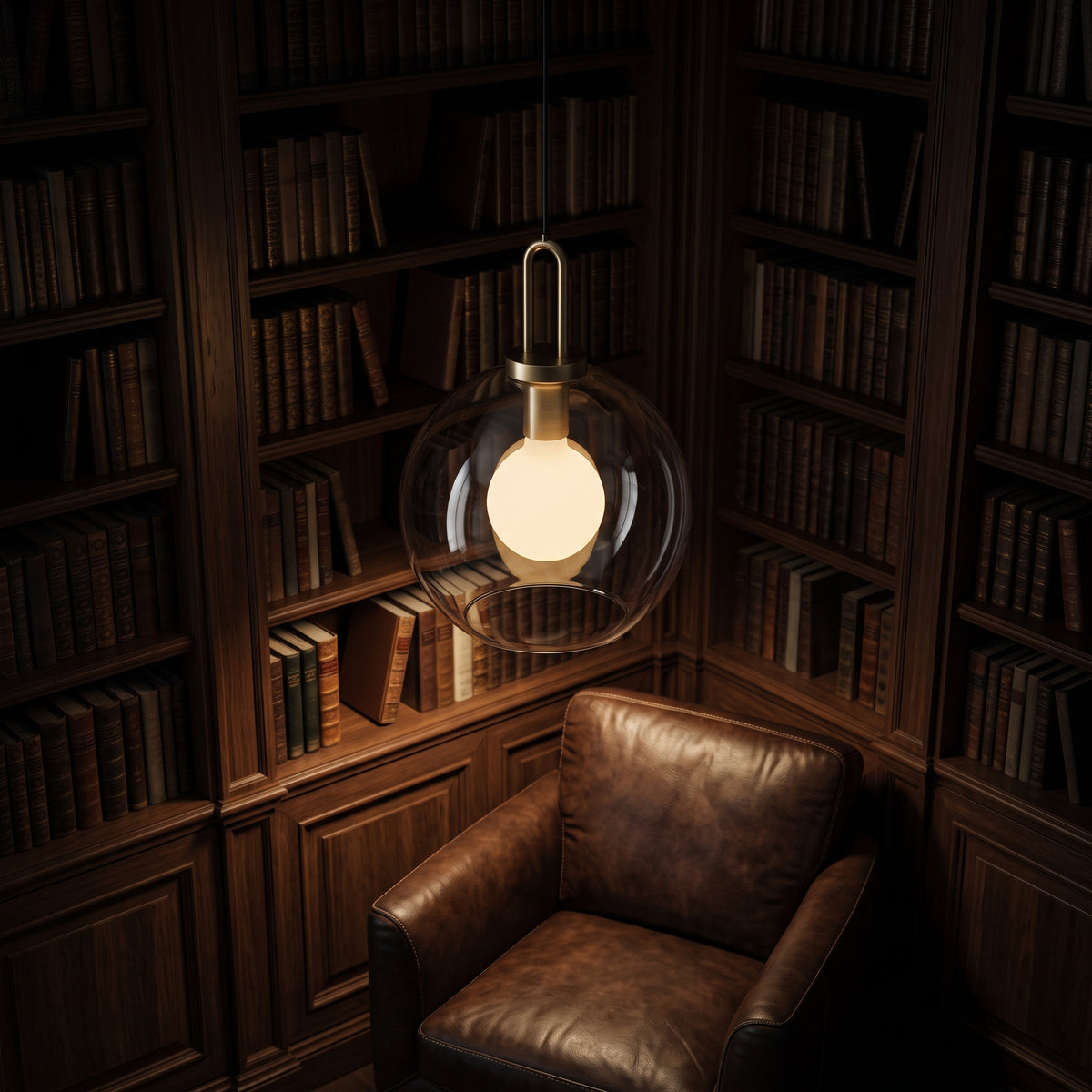 Smoked Glass Pendant Light - Industrial Globe Lamp