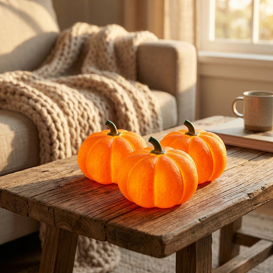 Pumpkin LED Night Light - Warm White Rechargeable Halloween Lantern