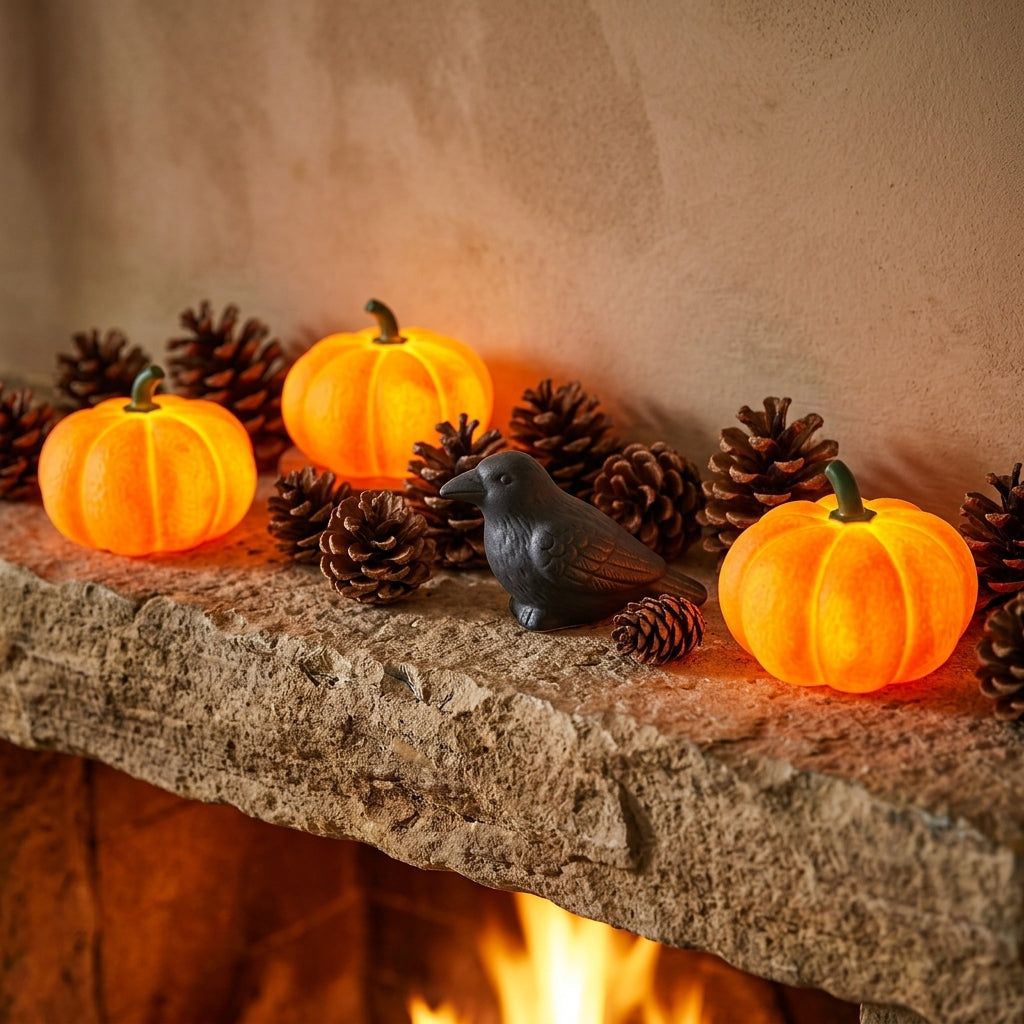 Pumpkin LED Night Light - Warm White Rechargeable Halloween Lantern