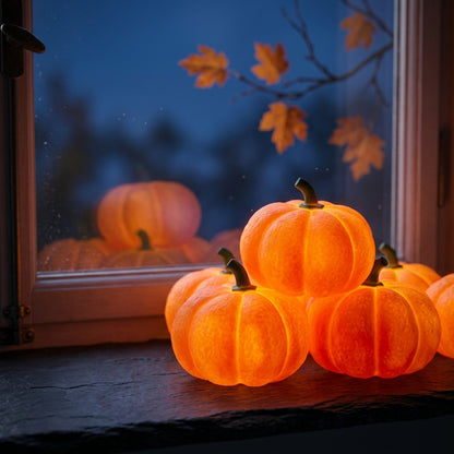 Pumpkin LED Night Light - Warm White Rechargeable Halloween Lantern