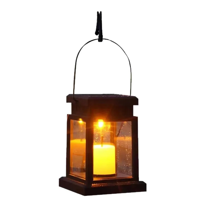 Solar Palace Lantern - Hanging Flickering Candle Garden Light for Patio & Lawn