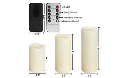 Flameless LED Candles with Remote - Flickering Waterproof Candles with Timer for Weddings