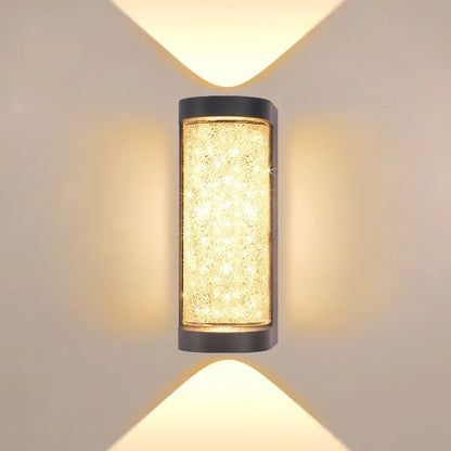 Modern Crystal Porch Light - 10W Aluminum Glass Wall Sconce for Courtyard & Front Door