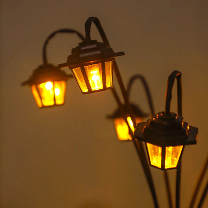 Solar Retro Street Lamp Light - 6 LED IP44 Warm White Garden & Courtyard Lantern