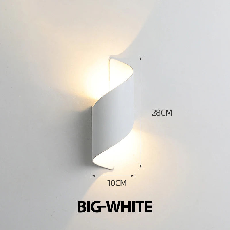 Spiral LED Wall Light - 10W IP65 Up & Down Outdoor Sconce
