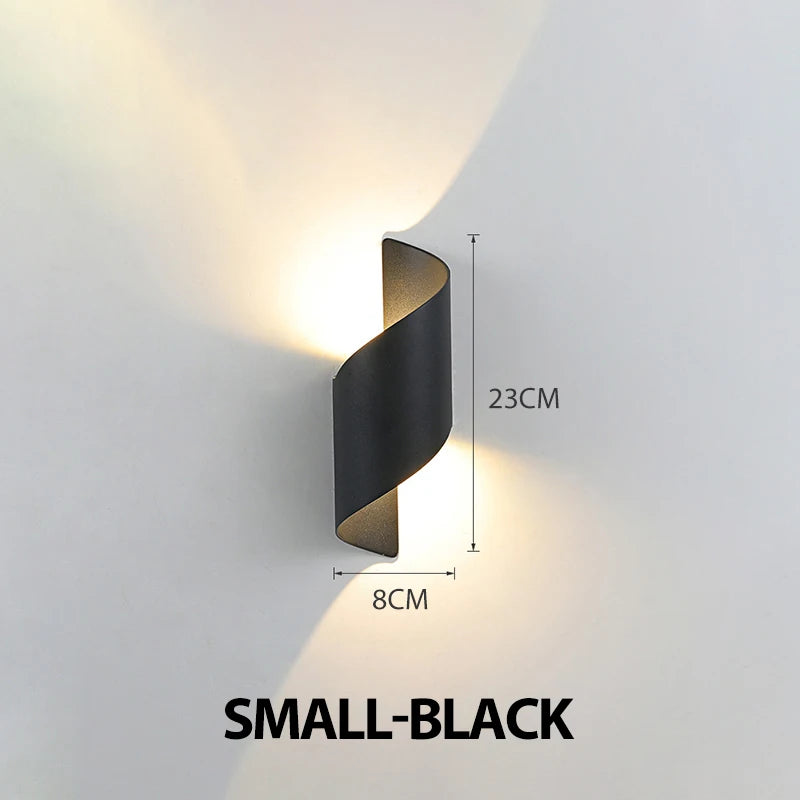 Spiral LED Wall Light - 10W IP65 Up & Down Outdoor Sconce