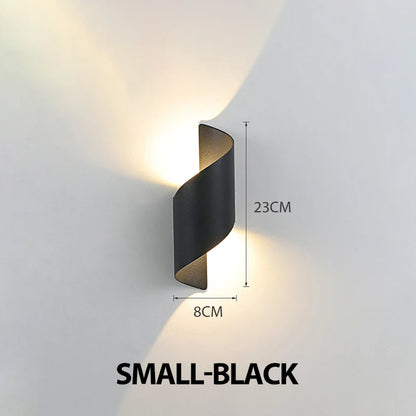 Spiral LED Wall Light - 10W IP65 Up & Down Outdoor Sconce
