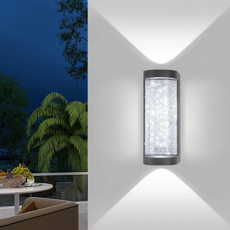 Modern Crystal Porch Light - 10W Aluminum Glass Wall Sconce for Courtyard & Front Door