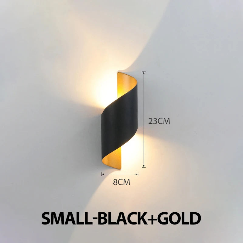 Spiral LED Wall Light - 10W IP65 Up & Down Outdoor Sconce