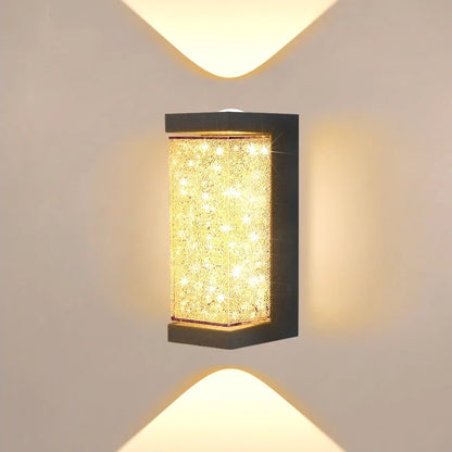 Modern Crystal Porch Light - 10W Aluminum Glass Wall Sconce for Courtyard & Front Door