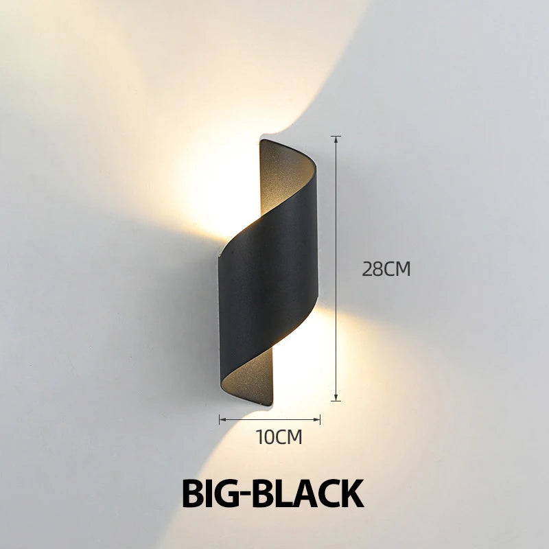 Spiral LED Wall Light - 10W IP65 Up & Down Outdoor Sconce