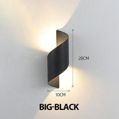 Spiral LED Wall Light - 10W IP65 Up & Down Outdoor Sconce