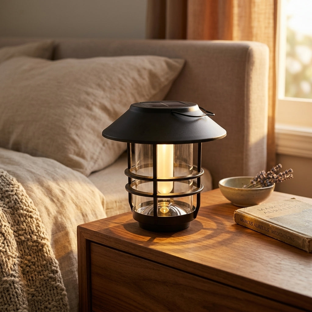 Solar Hanging Flicker Flame Lantern - Compact Cordless Lantern with Integrated Loop for Fence Panels, Wall Brackets, Porches and Balconies