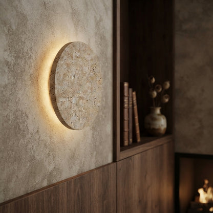 Wabi Sabi Cave Stone LED Wall Sconce - Beige 20 to 30cm Bedside Light for Living Room