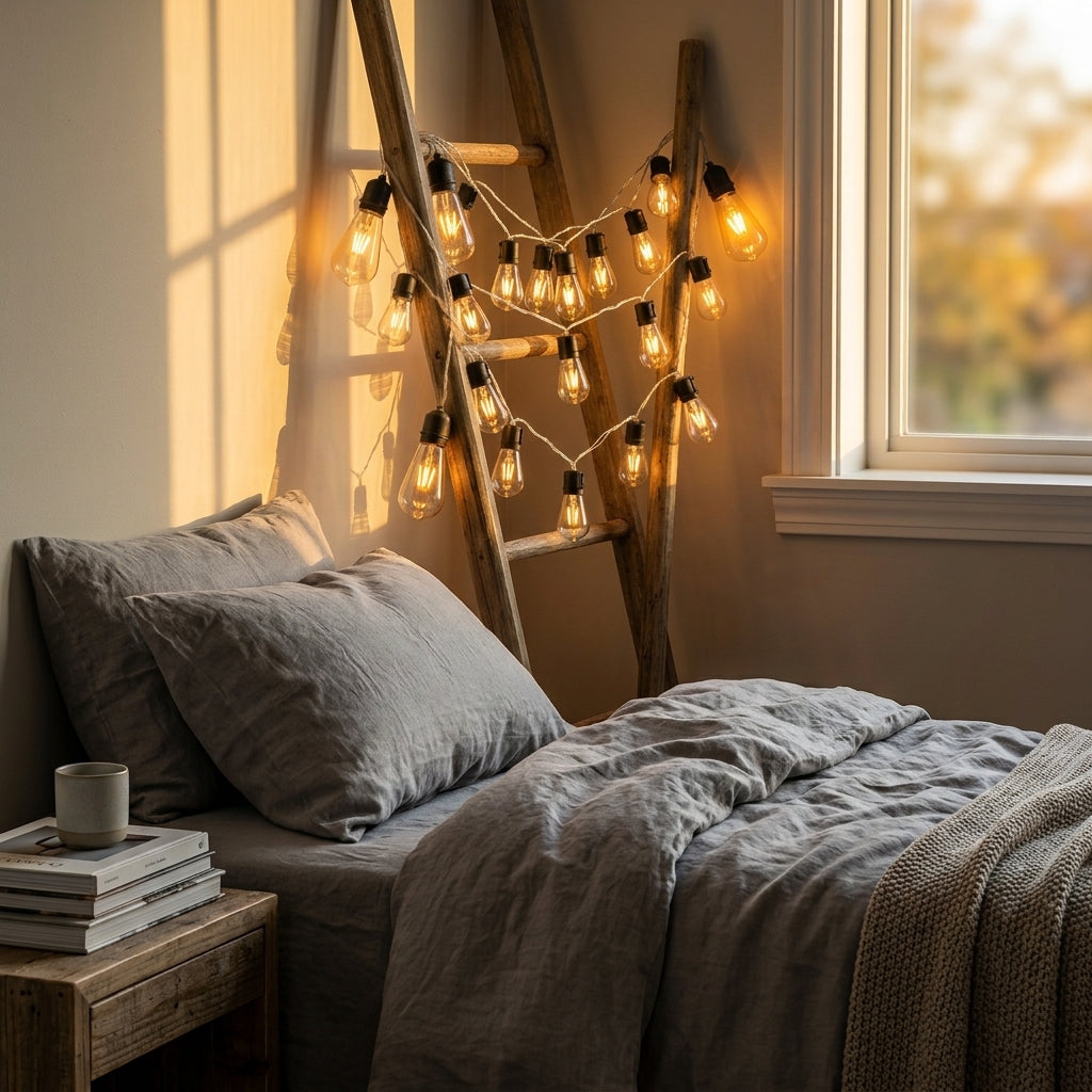 Solar Bulb String Lights - Waterproof Warm White Retro Lights for Patio, Garden & Balcony