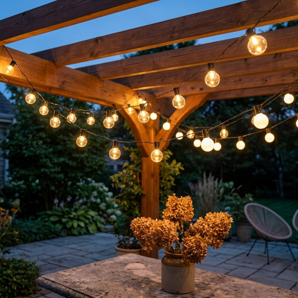 G40 Solar String Lights - IP55 Globe Garden & Patio Lights