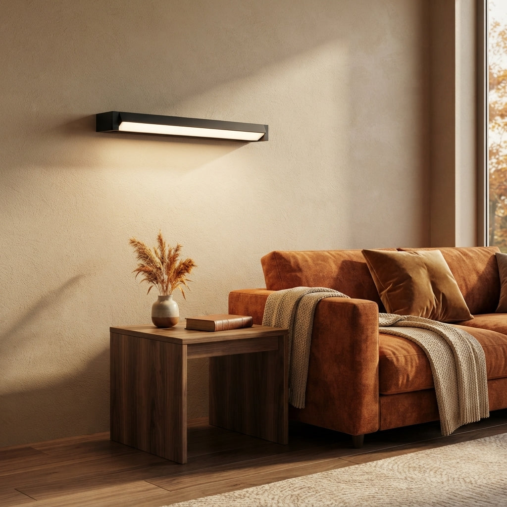 Adjustable Angle LED Outdoor Wall Light - IP65 Black or White Bar in 23.5 to 53.5cm