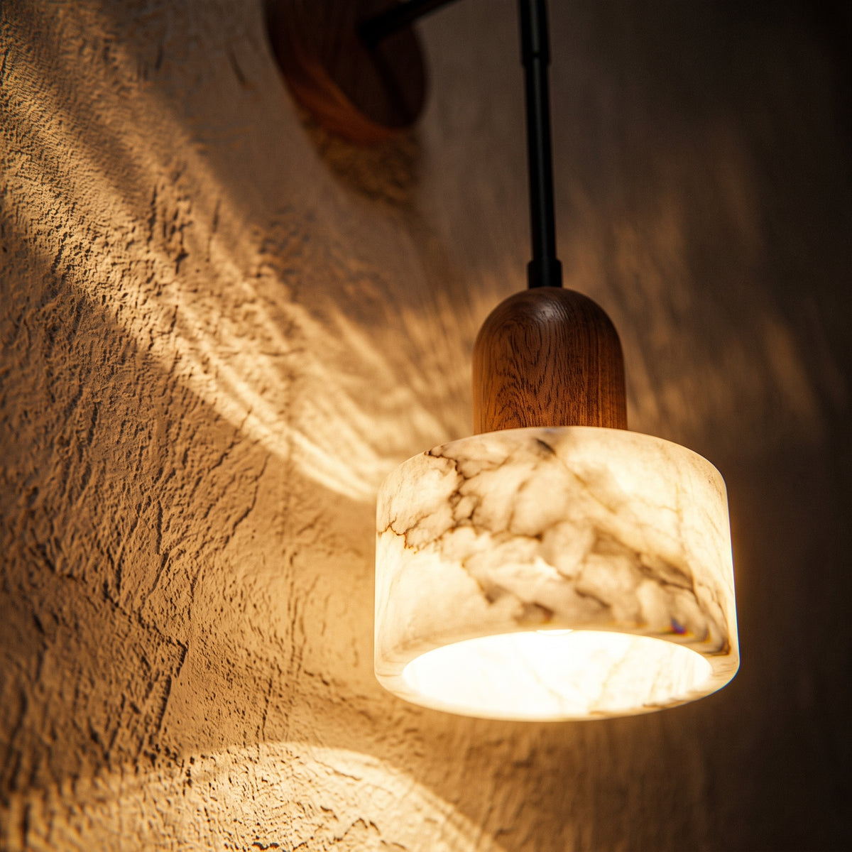 Luxury Wabi-Sabi Pendant Light - Marble, Jade & Stone Lamp for Dining & Kitchen Island