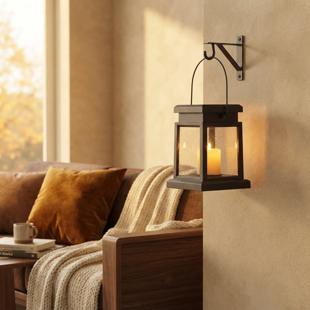 Solar Palace Lantern - Hanging Flickering Candle Garden Light for Patio & Lawn