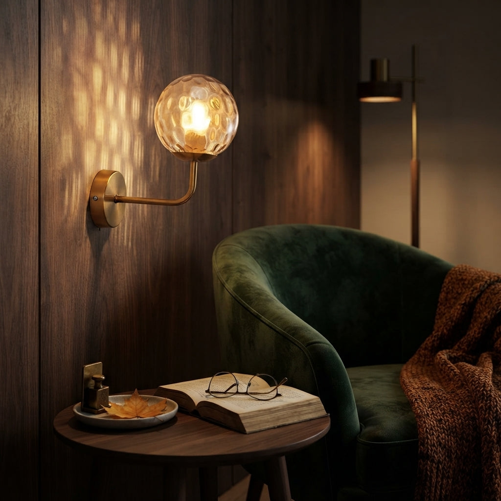 Nordic Glass Globe Wall Sconce Bra Lamp