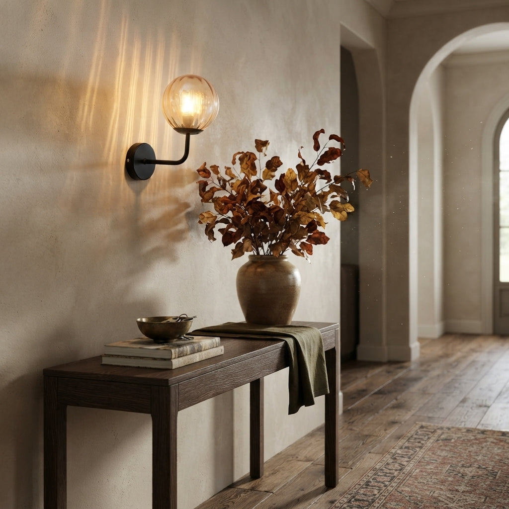 Nordic Glass Globe Wall Sconce Bra Lamp