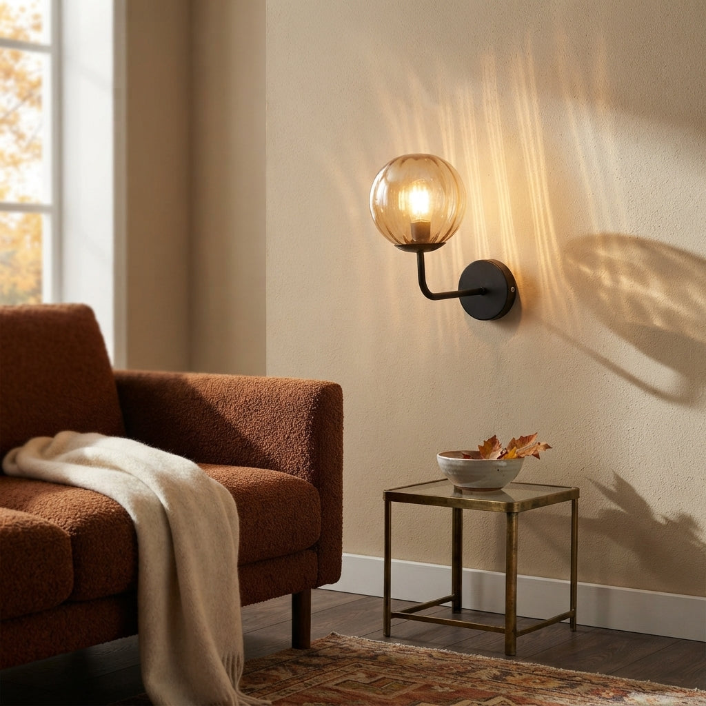 Nordic Glass Globe Wall Sconce Bra Lamp