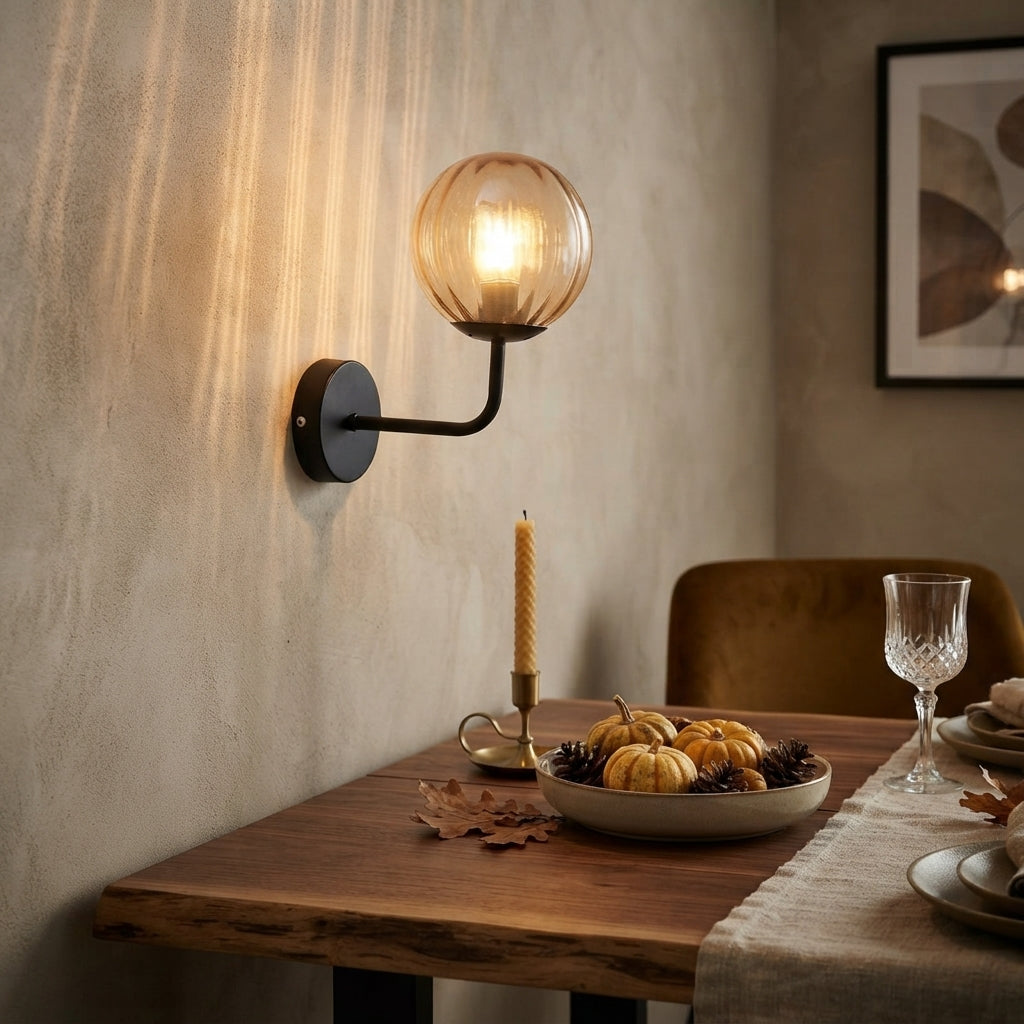 Nordic Glass Globe Wall Sconce Bra Lamp