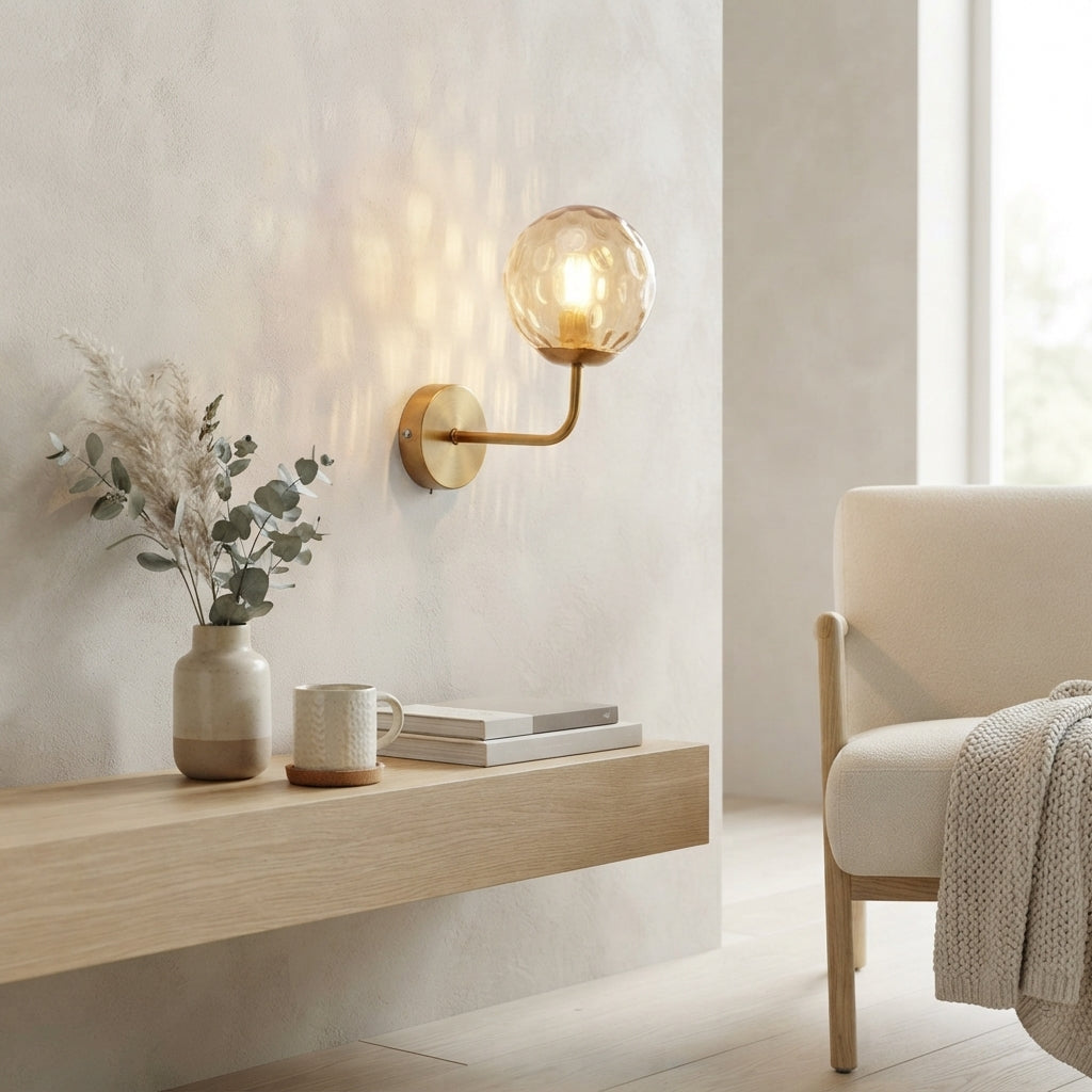 Nordic Glass Globe Wall Sconce Bra Lamp