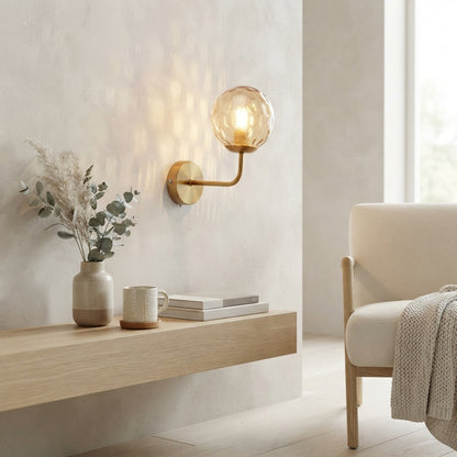 Nordic Glass Globe Wall Sconce Bra Lamp