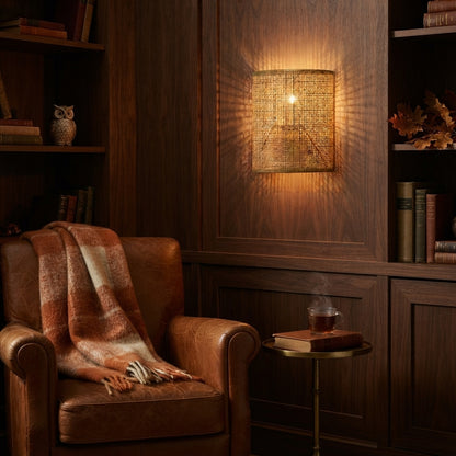 Handwoven Bamboo Wall Lamp - Rattan E27 Boho Sconce Light