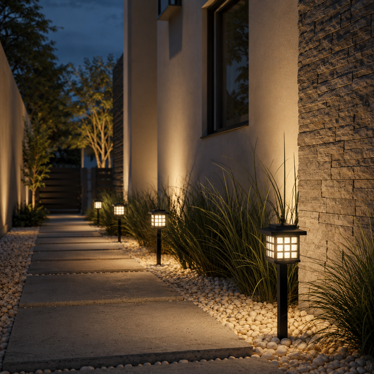 2 Pack Solar Pathway Lights - IP65 RGB/Warm White Garden Stake Lights