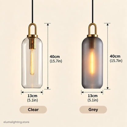 Smoked Glass Pendant Light - Industrial Globe Lamp