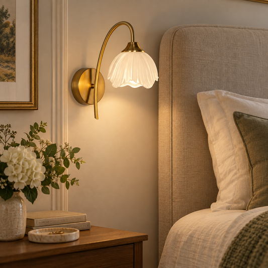 Gold Petal Rechargeable Bra Lamp Wall Sconce with Remote
