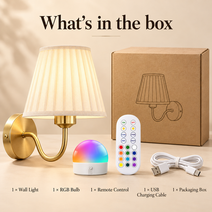 Gold Rechargeable Bra Lamp – RGB Wall Sconce with Remote