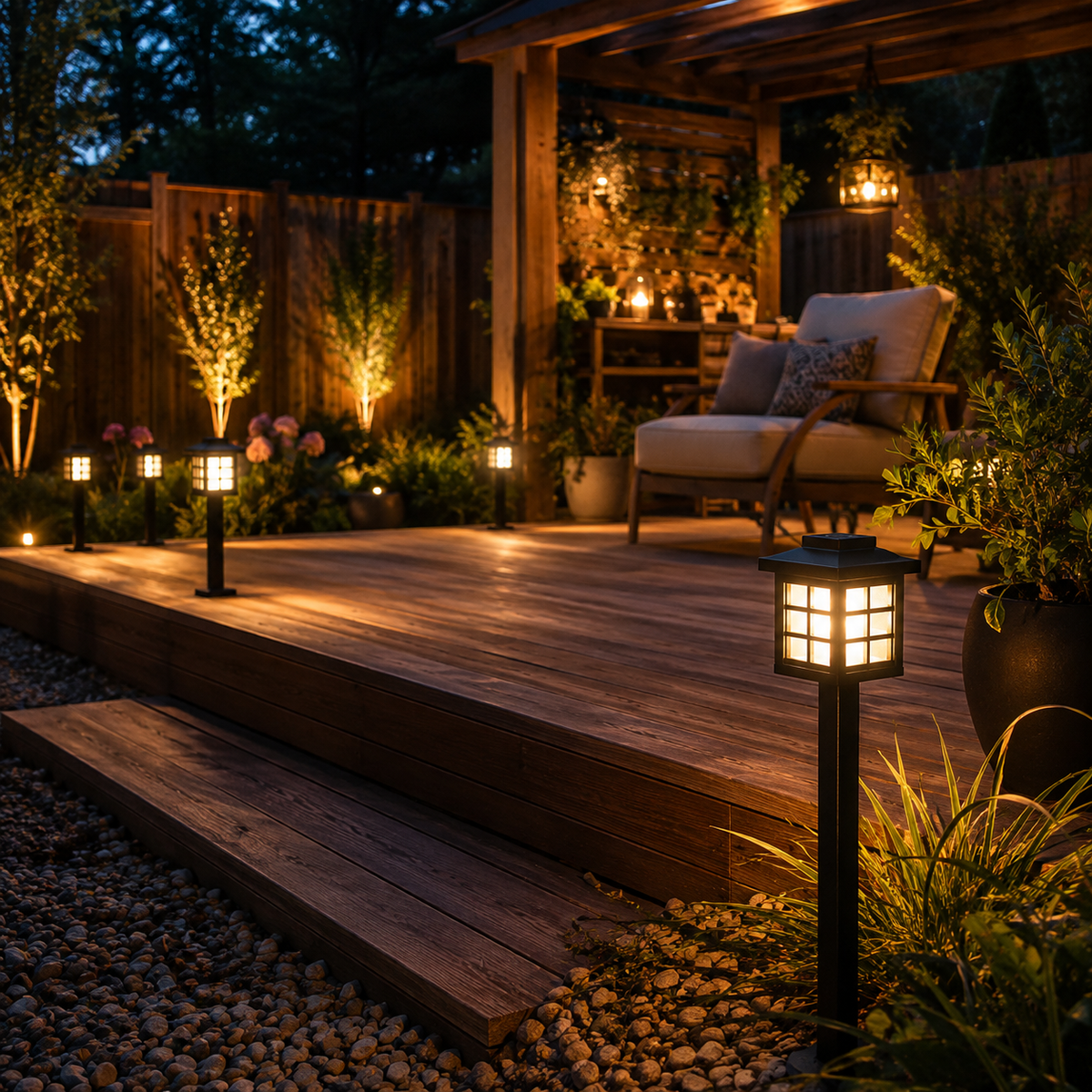 2 Pack Solar Pathway Lights - IP65 RGB/Warm White Garden Stake Lights