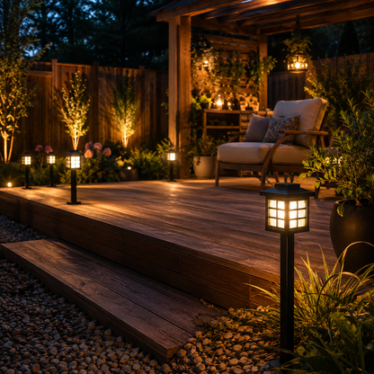 2 Pack Solar Pathway Lights - IP65 RGB/Warm White Garden Stake Lights