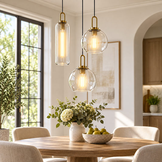 Smoked Glass Pendant Light - Industrial Globe Lamp