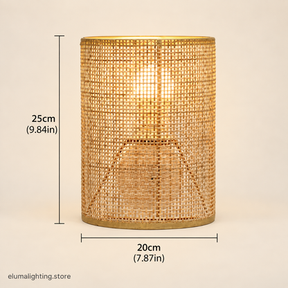 Handwoven Bamboo Wall Lamp - Rattan E27 Boho Sconce Light