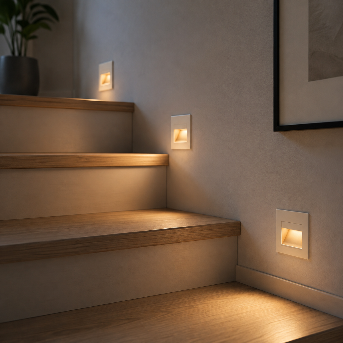 Recessed Stair Light - 1.5W LED Step Light with Mounting Box for Staircase & Hallway