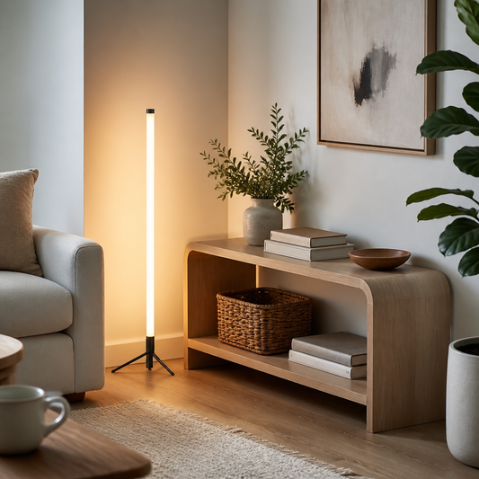Music Sync RGB Floor Lamp - Smart Corner Light with App & Remote for Bedroom & Gaming